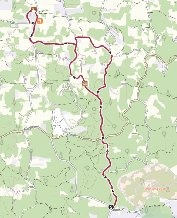 Mappa passeggiata verso Santi Angeli